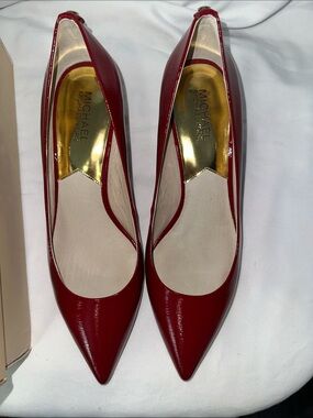Michael Kors Red Pointed-Toe Patent Leather Pumps